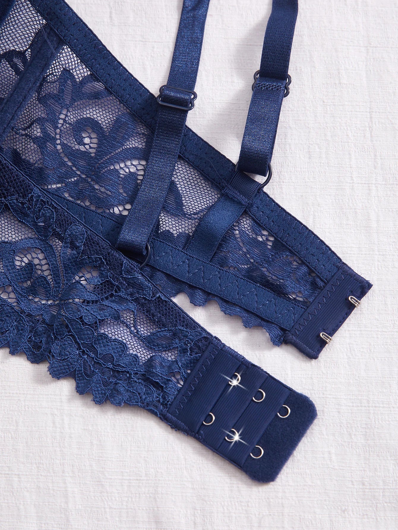 3PCS Lace Trim Women's underwear set Underwire Push up Bra for Women Bow & Rhinestone Comfort Daily Lingerie Set A B C Cup