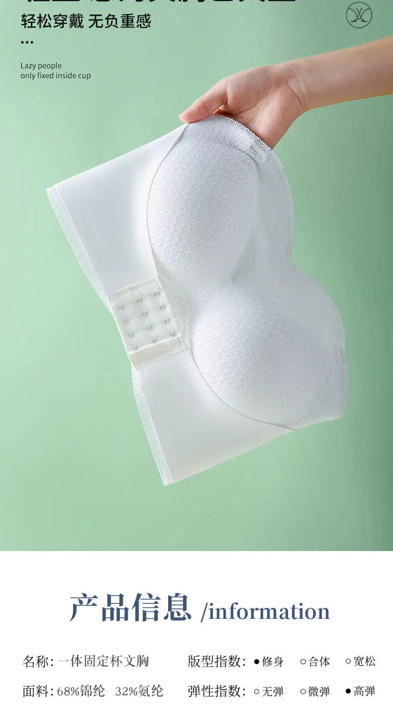 Sexy Push Up Bra Front Closure Strapless Underwear for Women Plus Size Invisible Brassiere Wireless Breathable Female Lingerie