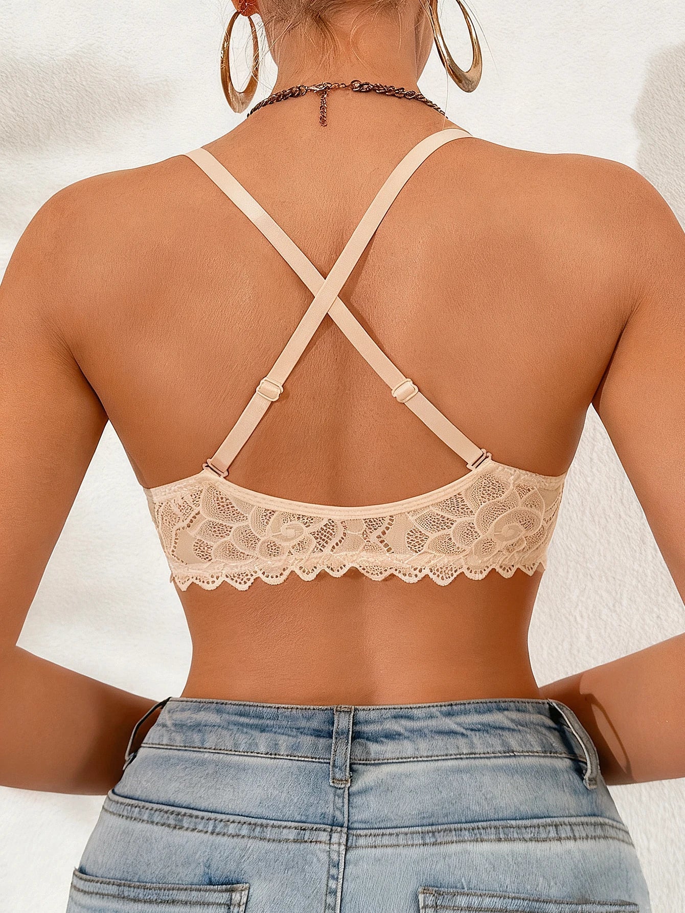 Women's sexy bras Front Buckle Push up bra Removable Back-beautifying lace butterfly pattern Fashionable & Comfortable bra