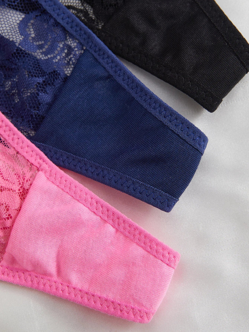 3-Pack Sexy Lace Women's Panties Adjustable Waistband Semi-Transparent Sexy Floral Lace Women's Sexy Lingerie Underwear