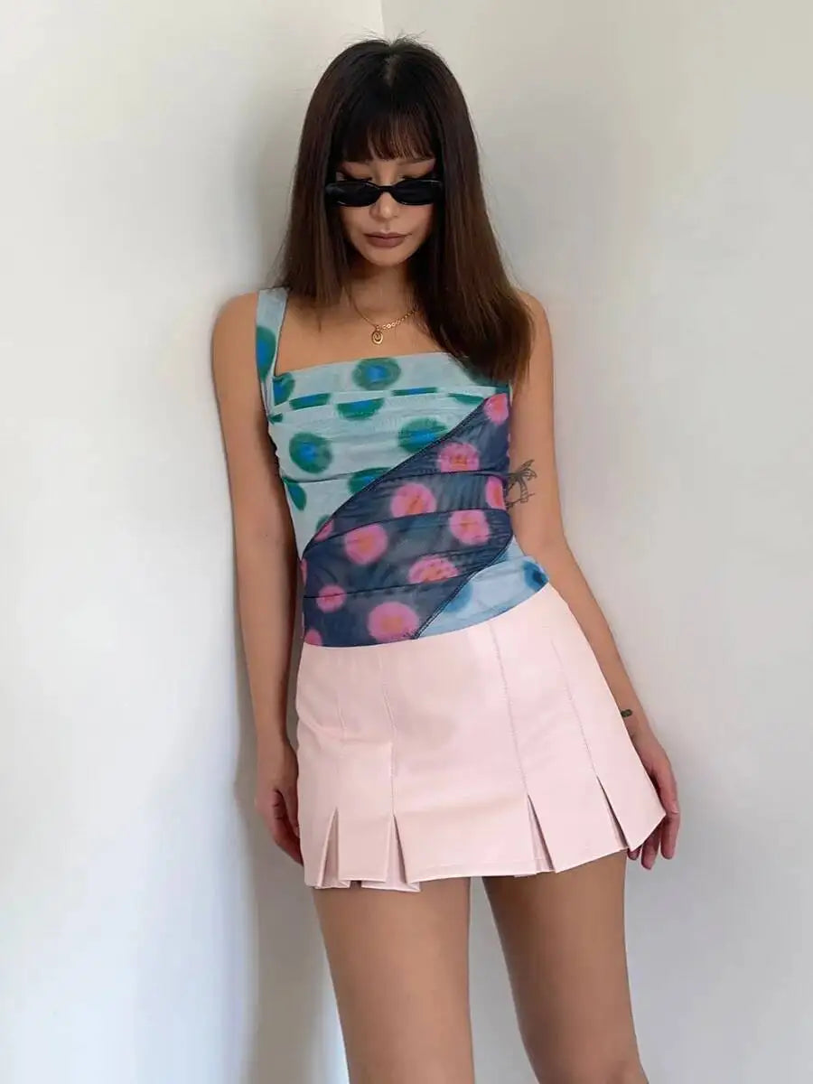Women's Summer New Pure Desire Wind Spicy Girl Low Waist Pleated Skirt Design Sense  Slim A-line Wrap Buttocks Mini Skirt 53J6