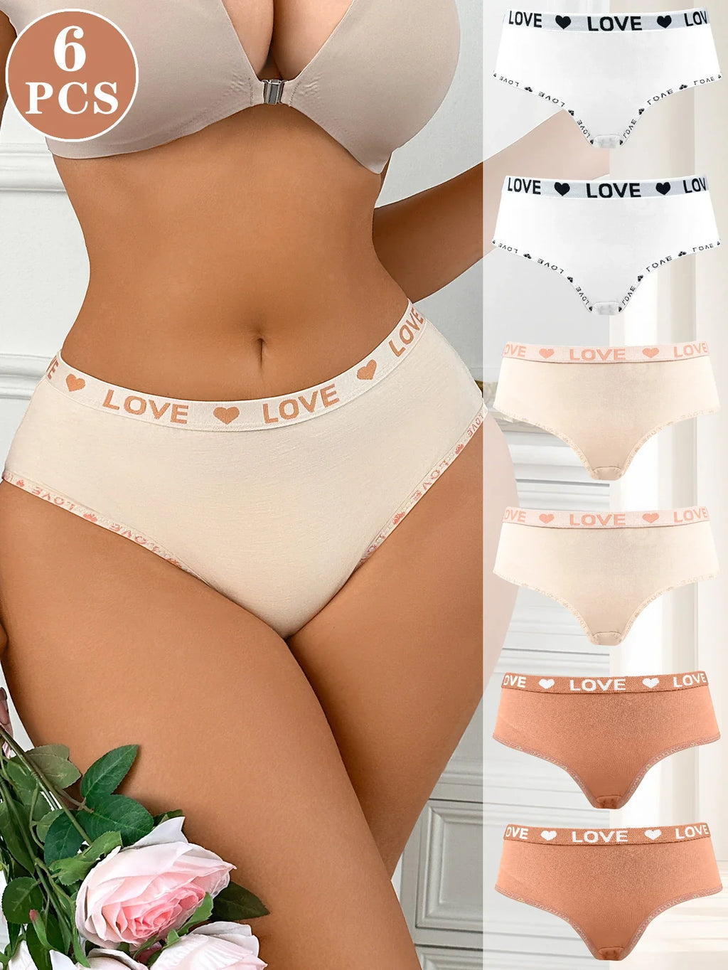 6Pcs/Set Daily Woman Seamless Panties Female Low Rise Plain Briefs Soft Breathable Stretch Ladies Underwear XS-XXL
