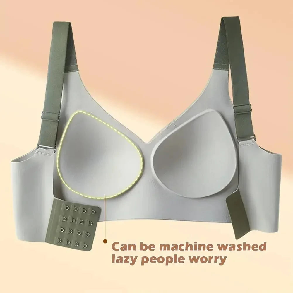 Powerful Push up Seamless Bra Women Gathered Up Wireless Bra Soft Full Coverage Support Adjustable Underwear Anti Sagging Bra