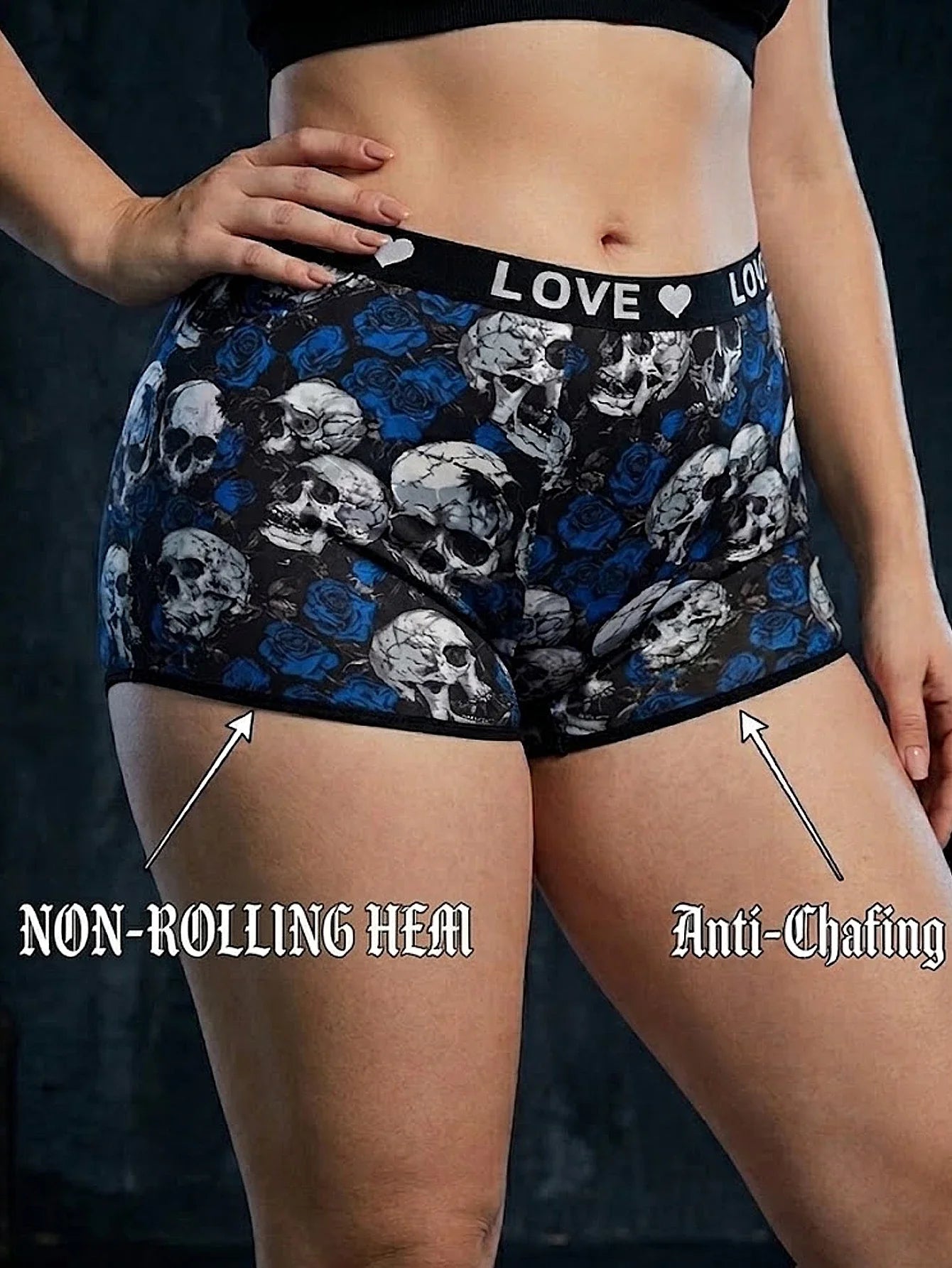 Women's Boyshort Underwear High Waist Seamless Panties Skull Tummy Control Comfortable Ladies' Lingerie 1XL-4XL