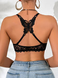 1Pcs Lace Butterfly Women's Sexy Bras French Front Closure Push up Bra Non-Padded Comfortable Versatile Back Design Top