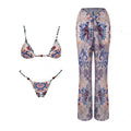 3Pcs Micro Bikinis Sexy Women Swimsuit 2026 New Swimwear Printed Swim Suit Female Bathing Suit Bandeau Biquini Beachwear Sarong