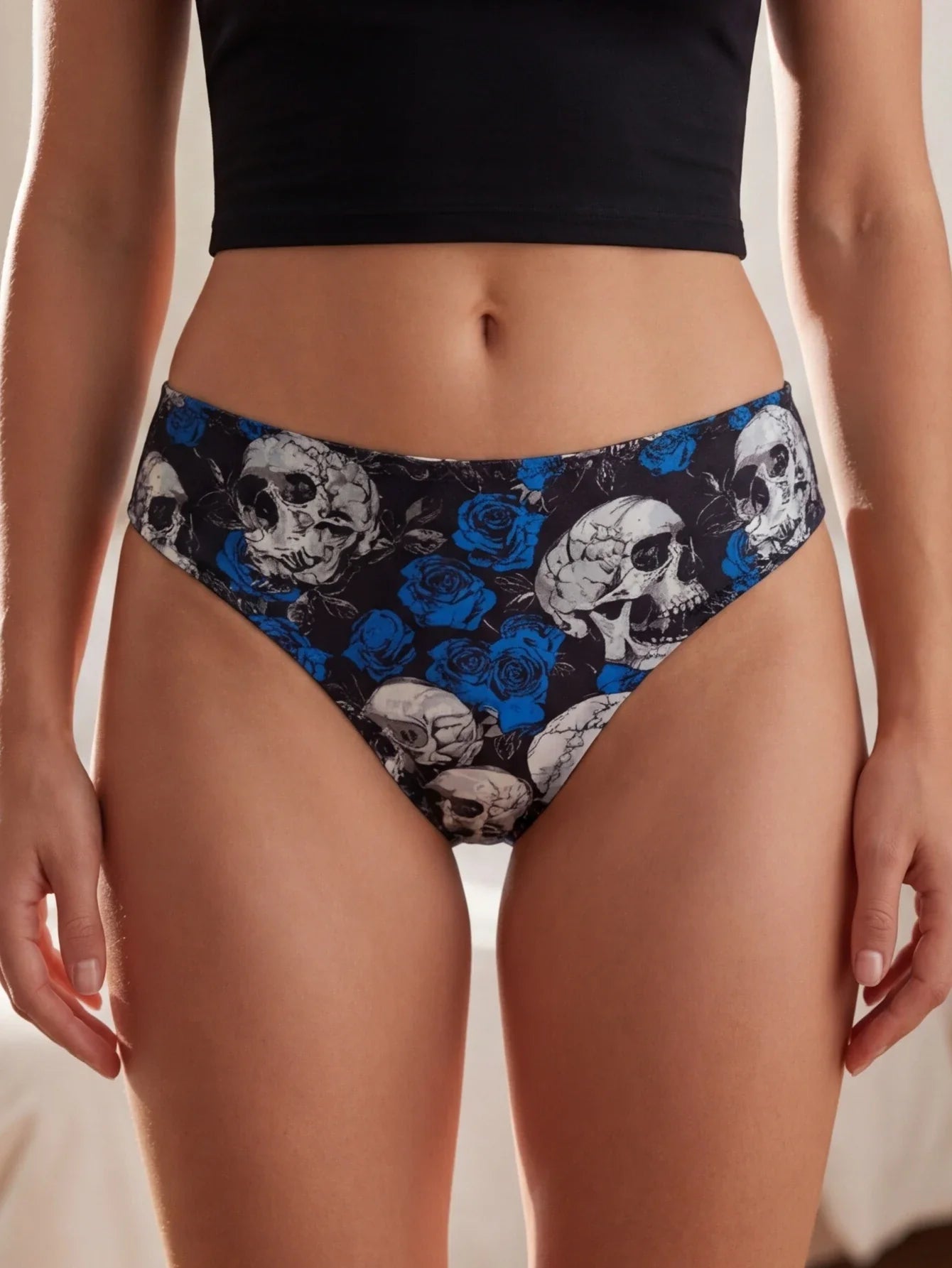 Modern Women's Underwear Gothic Skull Briefs Soft Breathable Stretch Panties for Women