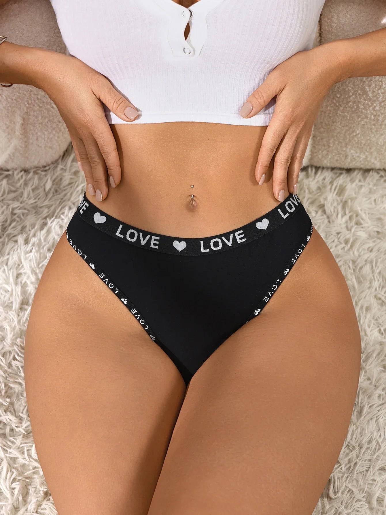 6Pcs/Set Women Seamless Panties Sexy Low Waist Thong Female Breahtable Underwear Ladies Love Heart Panties Lingerie