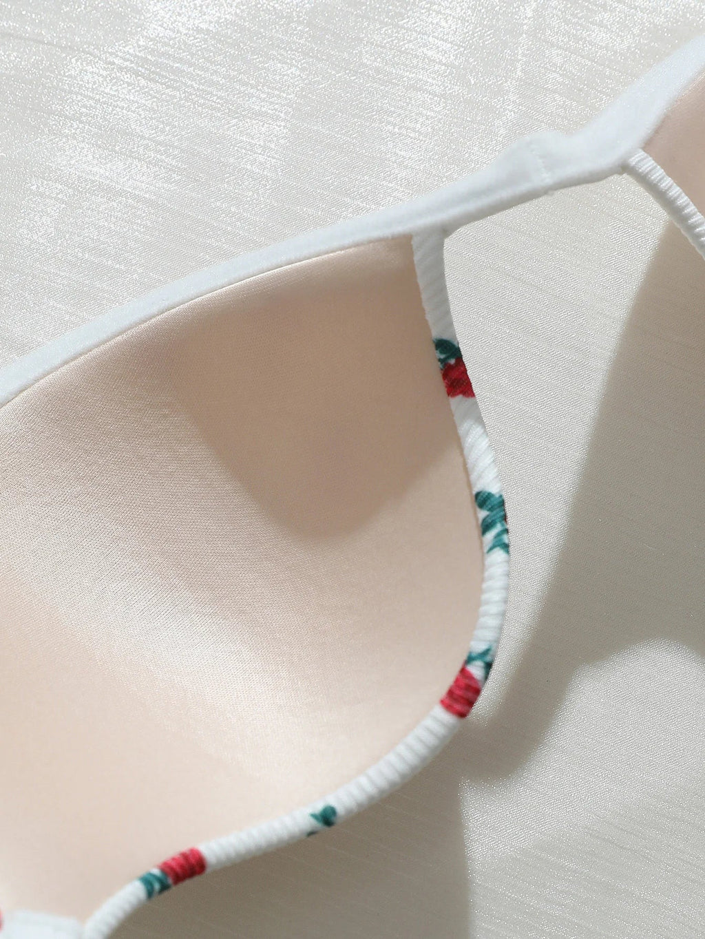 3-Pack Everyday Sweet Women's Bras Simple Solid Color Floral Print Thin Cup Patchwork Ribbed Push-Up Bra with Underwire Bra