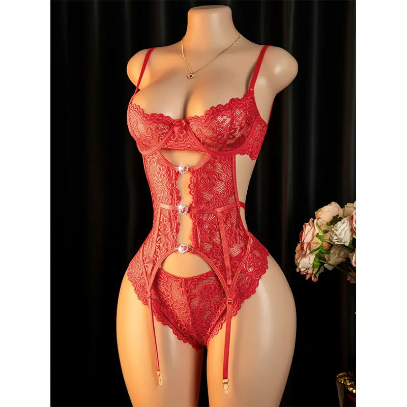 Sexy Lingerie Women Bra And BodyStockings Sets Cosplay Erotic Costumes Deep V Underwear Set Female Sexy  Bra And Panty Sets