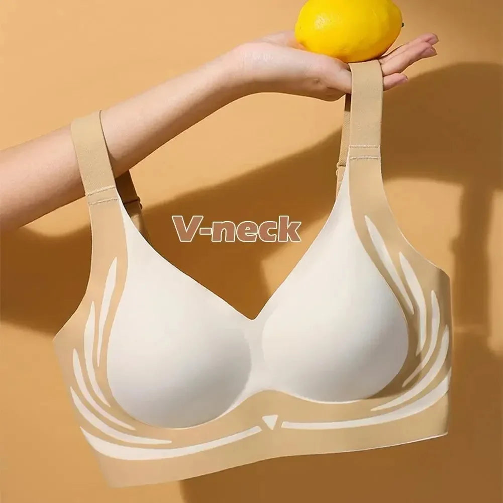 Powerful Push up Seamless Bra Women Gathered Up Wireless Bra Soft Full Coverage Support Adjustable Underwear Anti Sagging Bra