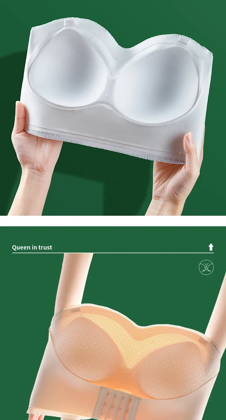 Sexy Push Up Bra Front Closure Strapless Underwear for Women Plus Size Invisible Brassiere Wireless Breathable Female Lingerie
