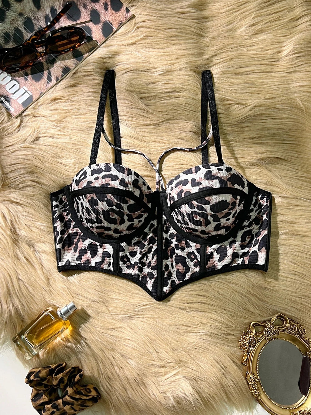 Sexy Leopard Party Wear women sexy bras Boob Lift Strap Underwire push up bra Stylish Shapewear hot lingerie