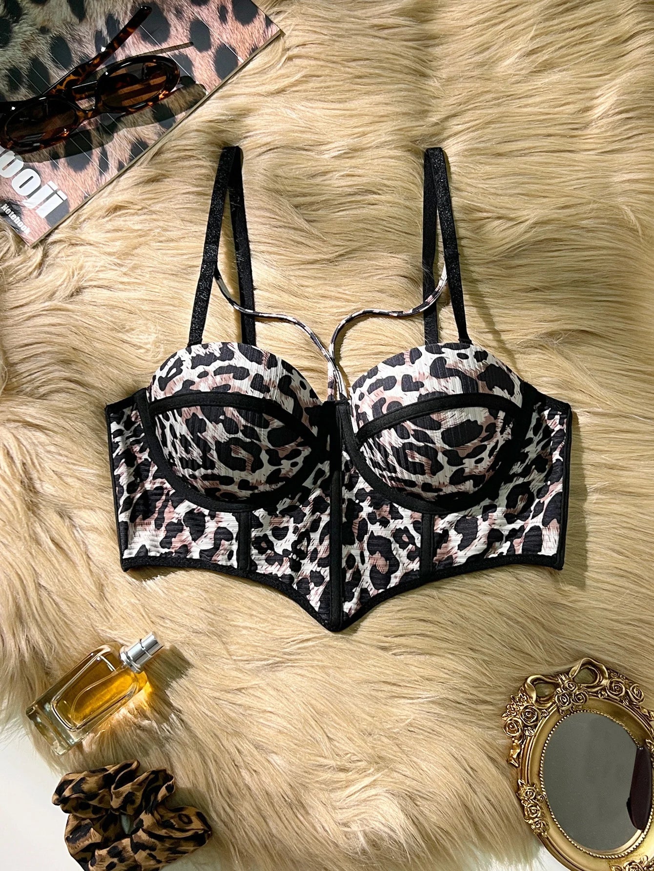 Sexy Leopard Party Wear women sexy bras Boob Lift Strap Underwire push up bra Stylish Shapewear hot lingerie