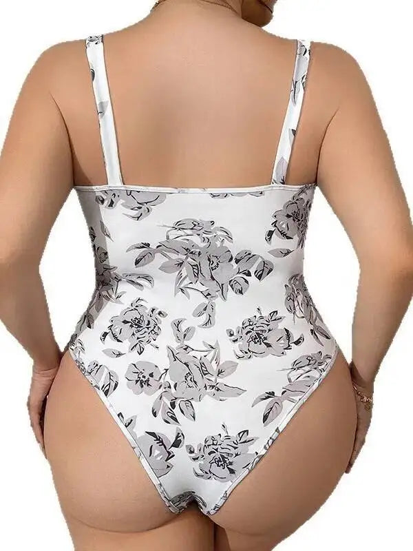 Women's Flower Printed Bodysuits Camisole Sexy New Underwire Fishbone Bodysuits Pure Desire Inner Wear Bodysuits Charming MNWJ