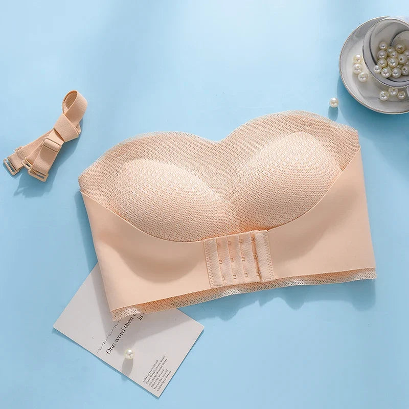 Sexy Push Up Bra Front Closure Strapless Underwear for Women Plus Size Invisible Brassiere Wireless Breathable Female Lingerie