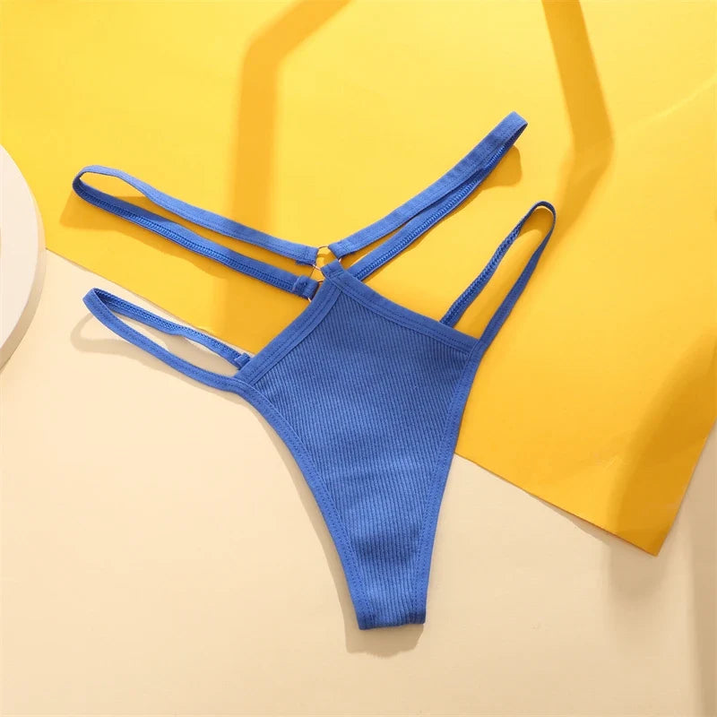 Women Cotton Low Waist Sexy Secret G-string Underwear Hollow Out Elasticity Panties Thong Seamless Brief Breathable Lingerie
