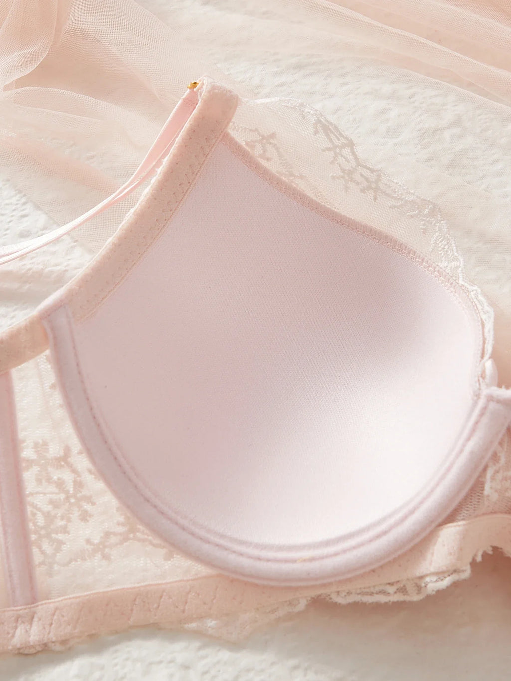 3PCS Sexy Floral Lace Women's Underwear Set Bow Push up Bra Supportive and Comfortable Unpadded Female Lace Bra