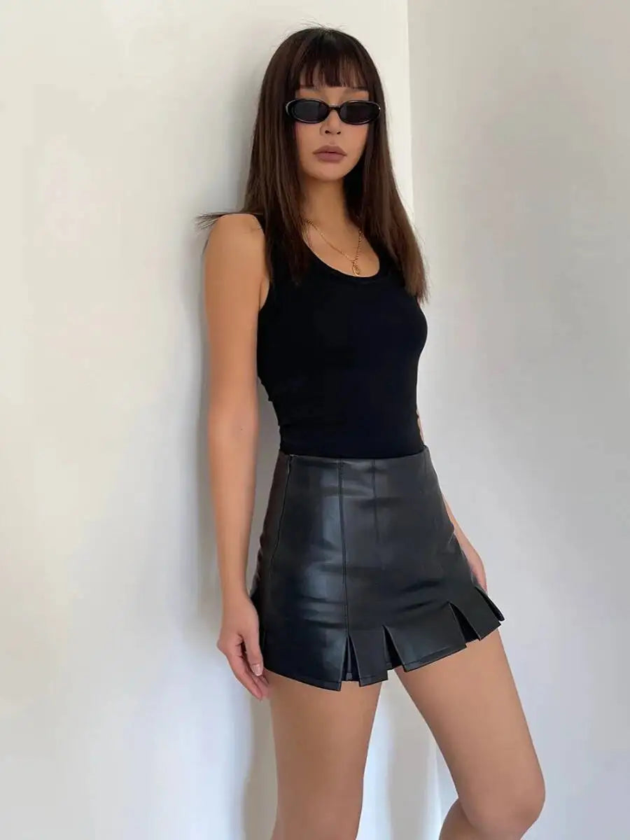 Women's Summer New Pure Desire Wind Spicy Girl Low Waist Pleated Skirt Design Sense  Slim A-line Wrap Buttocks Mini Skirt 53J6