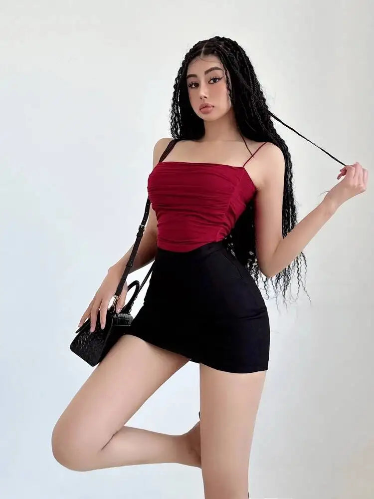Pure Desire High Waist Tight A-line Wrapped Hip Short Skirt Spring/Summer Slim Fashionable Spicy Girl Half Skirts 05L5
