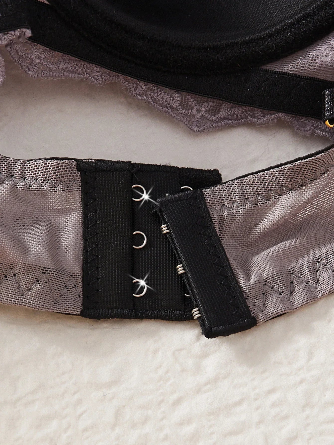 3PCS Sexy Floral Lace Women's Underwear Set Bow Push up Bra Supportive and Comfortable Unpadded Female Lace Bra