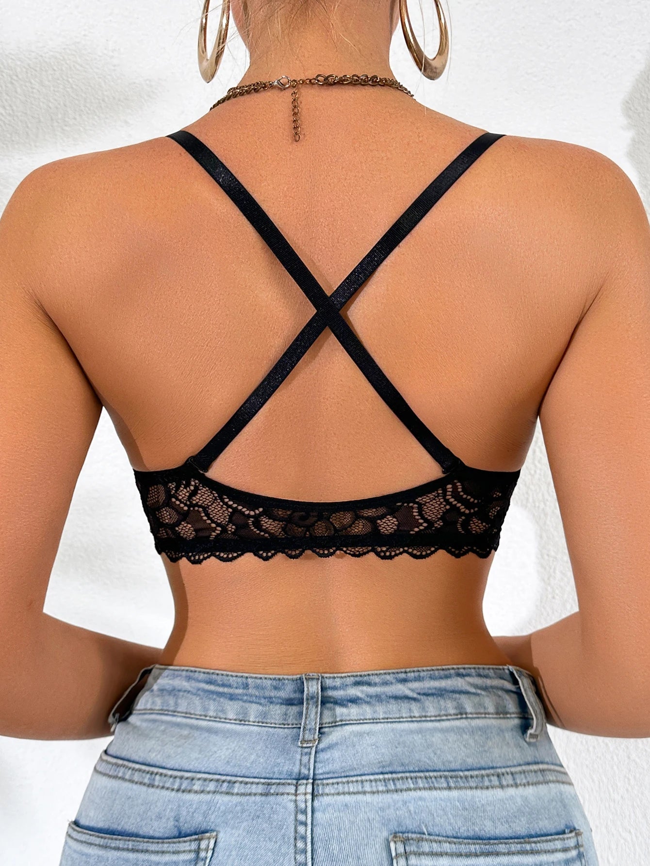 1Pcs Lace Butterfly Women's Sexy Bras French Front Closure Push up Bra Non-Padded Comfortable Versatile Back Design Top
