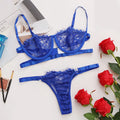 Thin Sexy Lingerie Bra Set  Erotic Push Up Breves Sets Woman Lace Transparent Underwear Embroidery Thong Kit Delicate Underwear