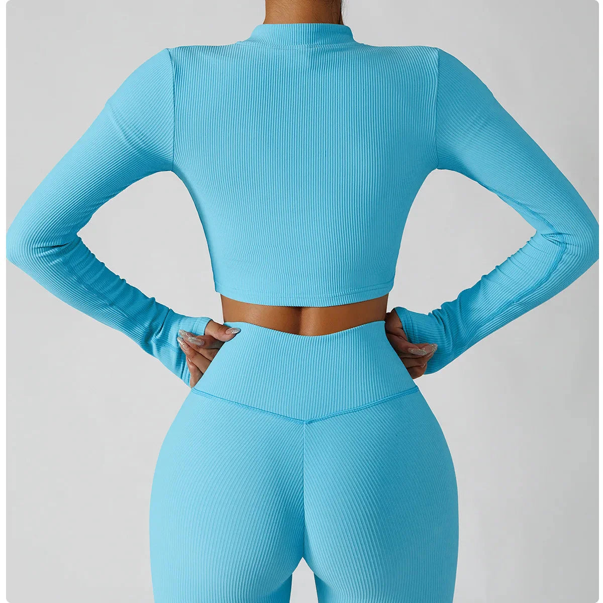 3-Piece Seamless Yoga Set – Jacket, Bra & Leggings