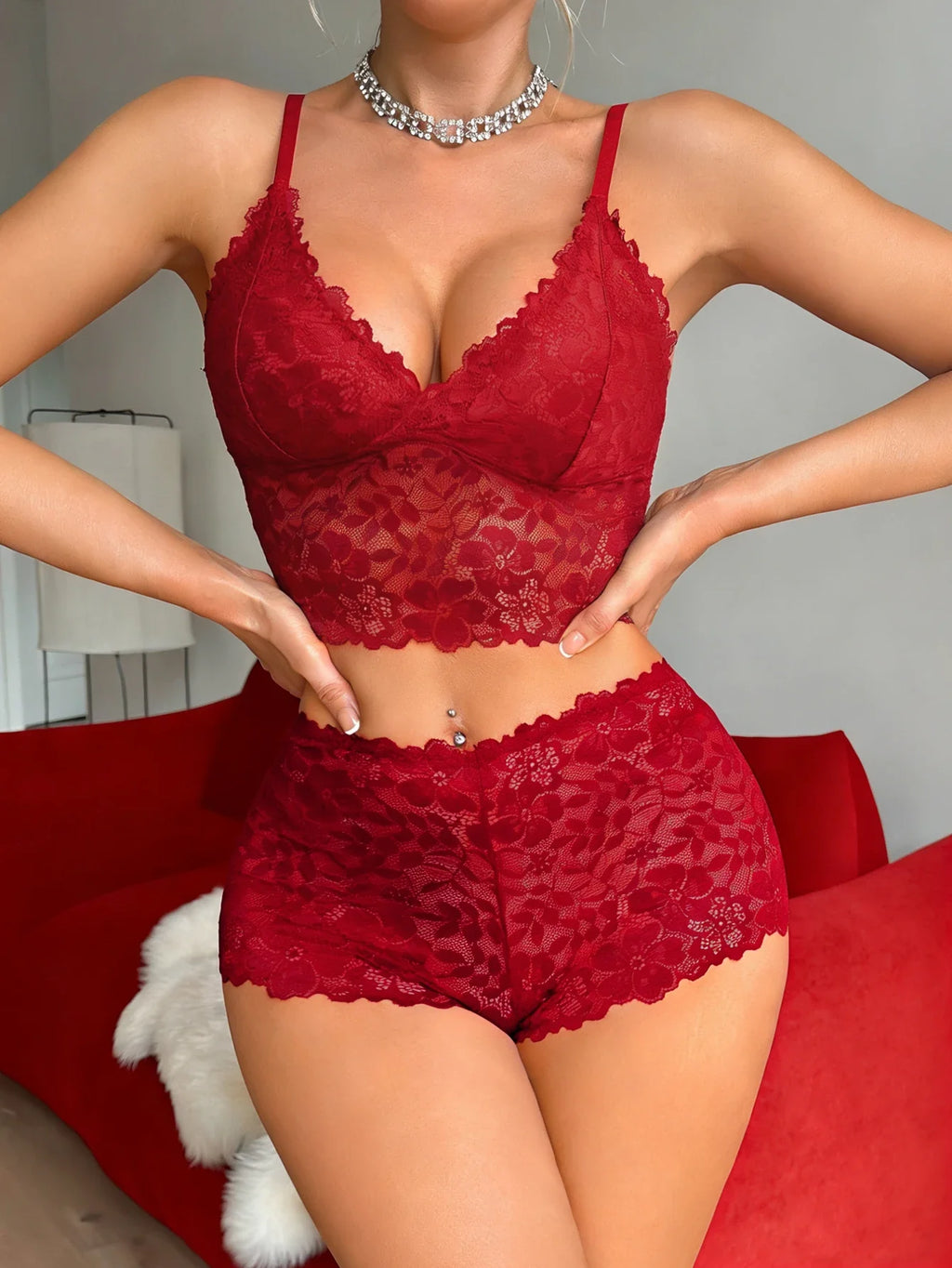 2 Sets Lace Women's Underwear Set Sexy Mesh Unlined Wireless Bra Soft Female Lace Panties Lingerie Set