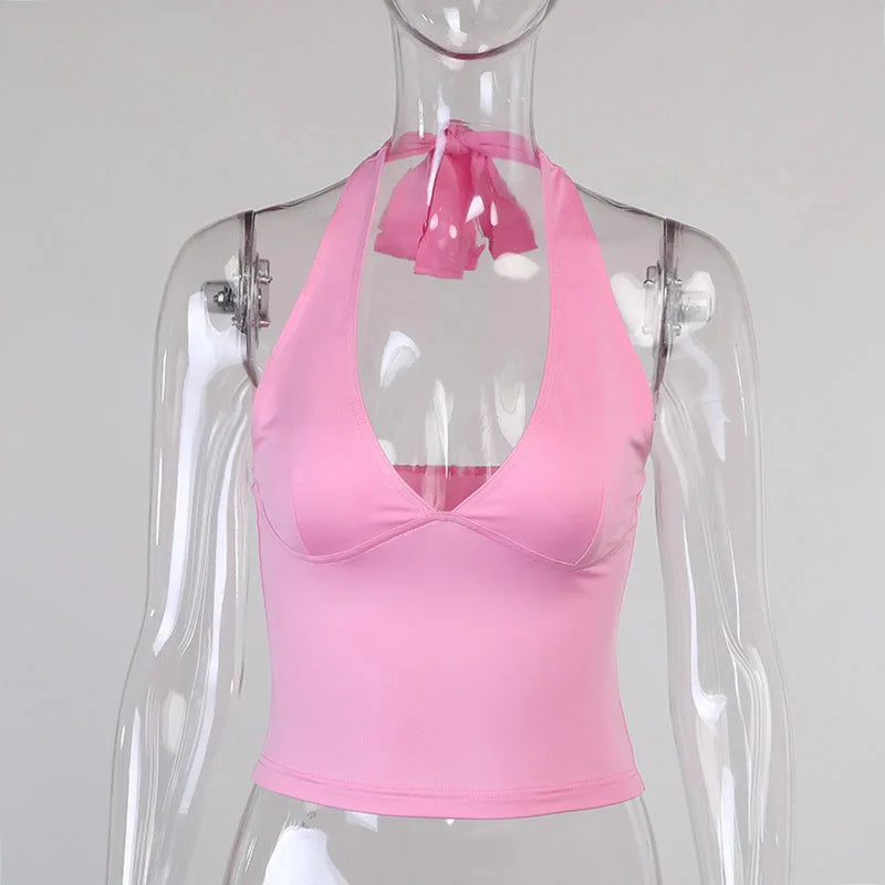 Sexy Off Shoulder Top Ladies 2025 Club Party Outfits Sheath Pure Sleeveless Bare Back Sexi Women Summer Crop Top