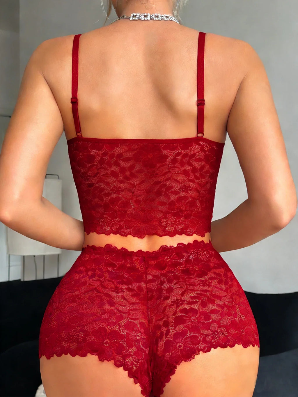 2 Sets Lace Women's Underwear Set Sexy Mesh Unlined Wireless Bra Soft Female Lace Panties Lingerie Set