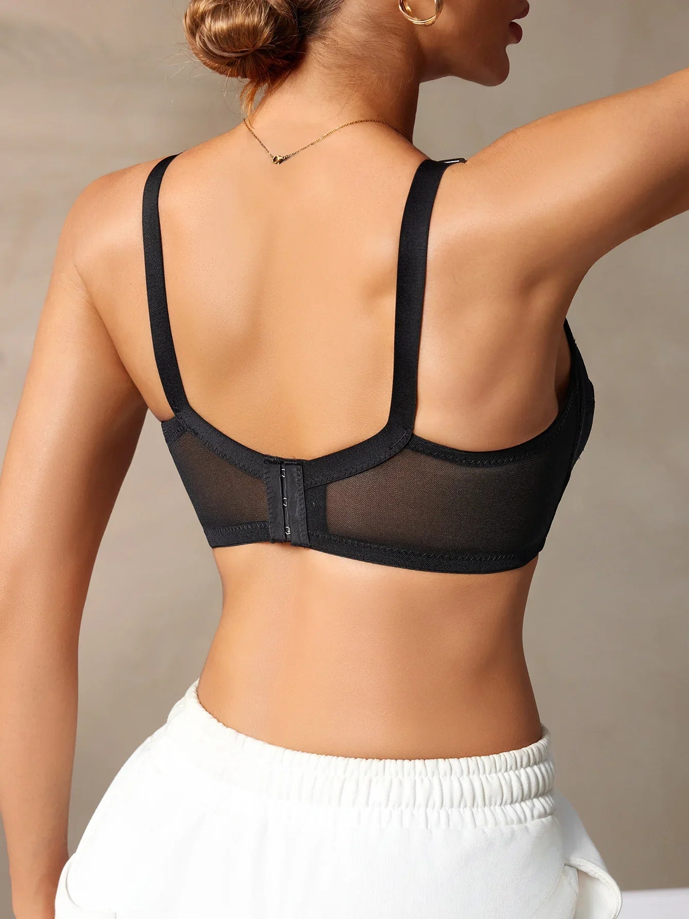 Daily Lace Mesh Women's Bra Wireless Push up Bralette Wide Strap With Bow Comfort Breathable Unlined Lingerie Bra S-XXL