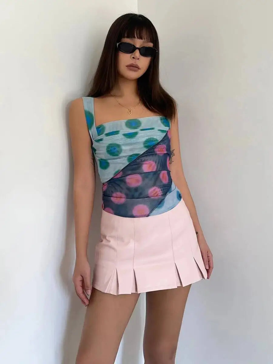 Women's Summer New Pure Desire Wind Spicy Girl Low Waist Pleated Skirt Design Sense  Slim A-line Wrap Buttocks Mini Skirt 53J6
