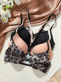 3Pcs Everyday Casual Solid Basic Women's Bras Front-Clasp Push-Up Bra Convertible Straps Knit T-Shirt Bra