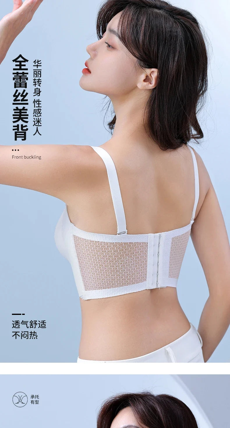Sexy Push Up Bra Front Closure Strapless Underwear for Women Plus Size Invisible Brassiere Wireless Breathable Female Lingerie