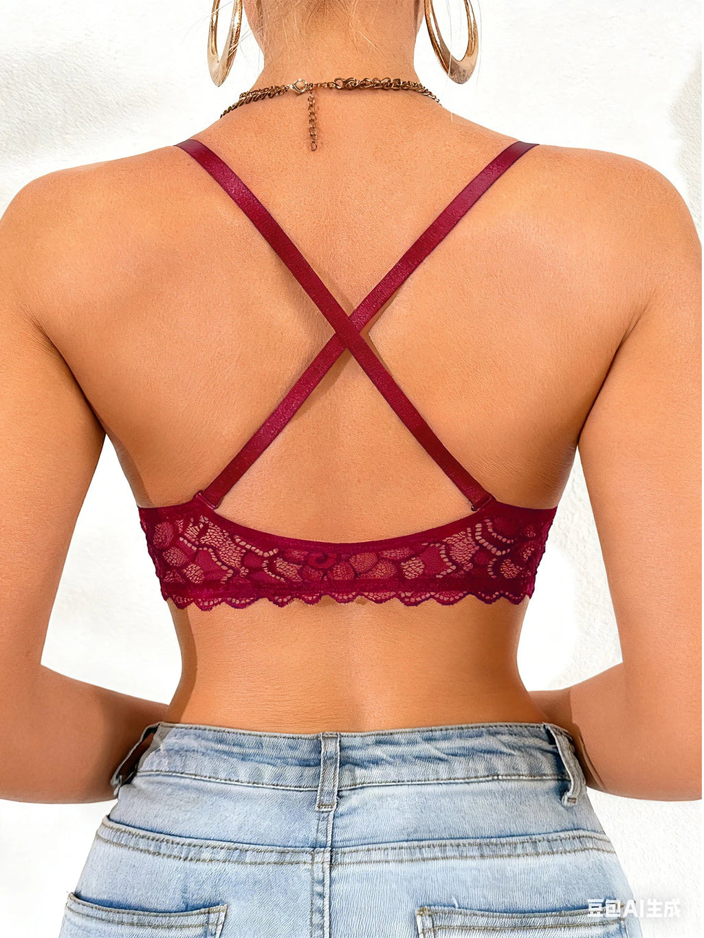 Women's sexy bras Front Buckle Push up bra Removable Back-beautifying lace butterfly pattern Fashionable & Comfortable bra