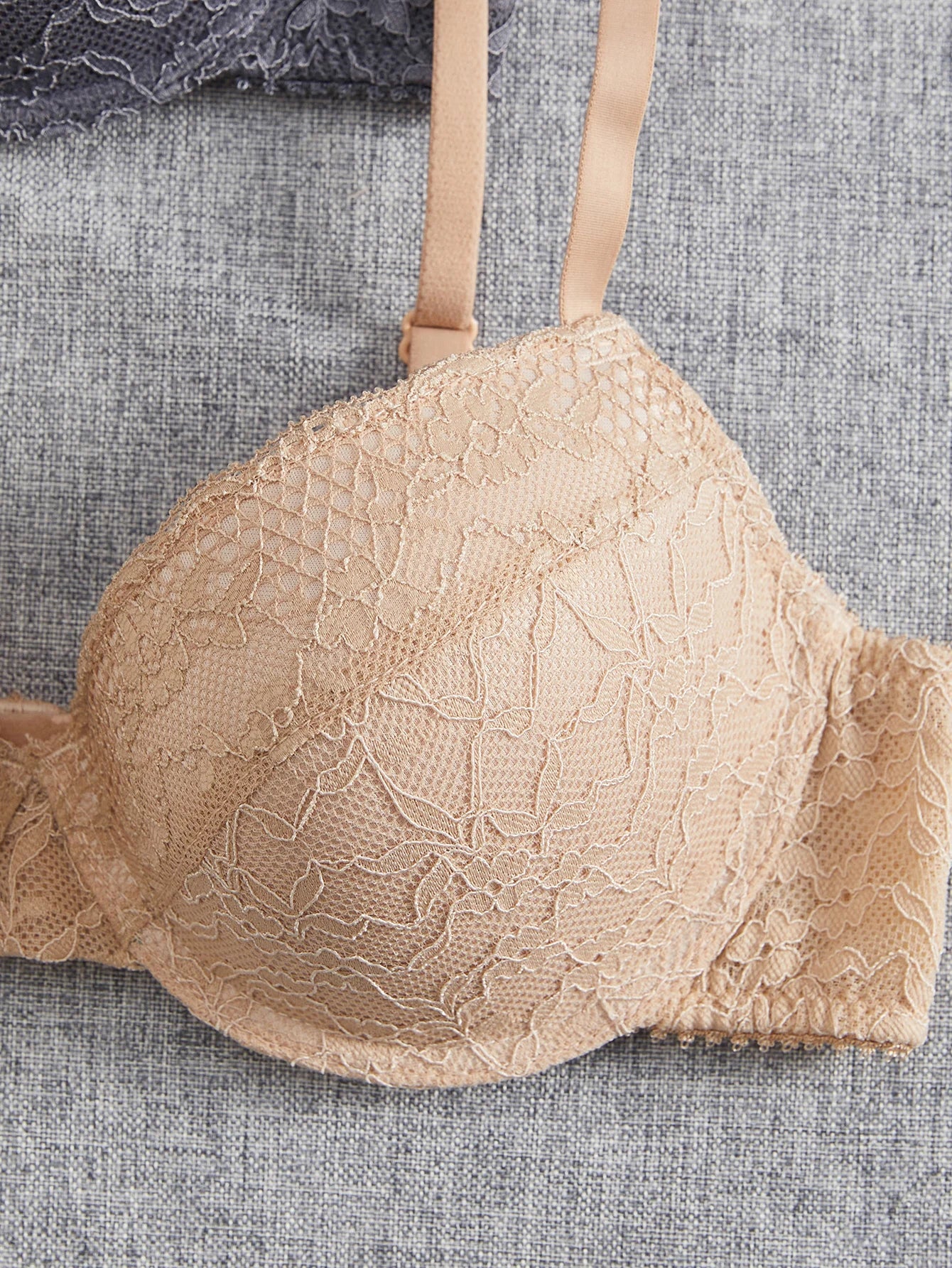 2Pcs Sexy Lace Bra for Women Floral Brassiere Push Up Bra Breathable Thin Underwire Underwear