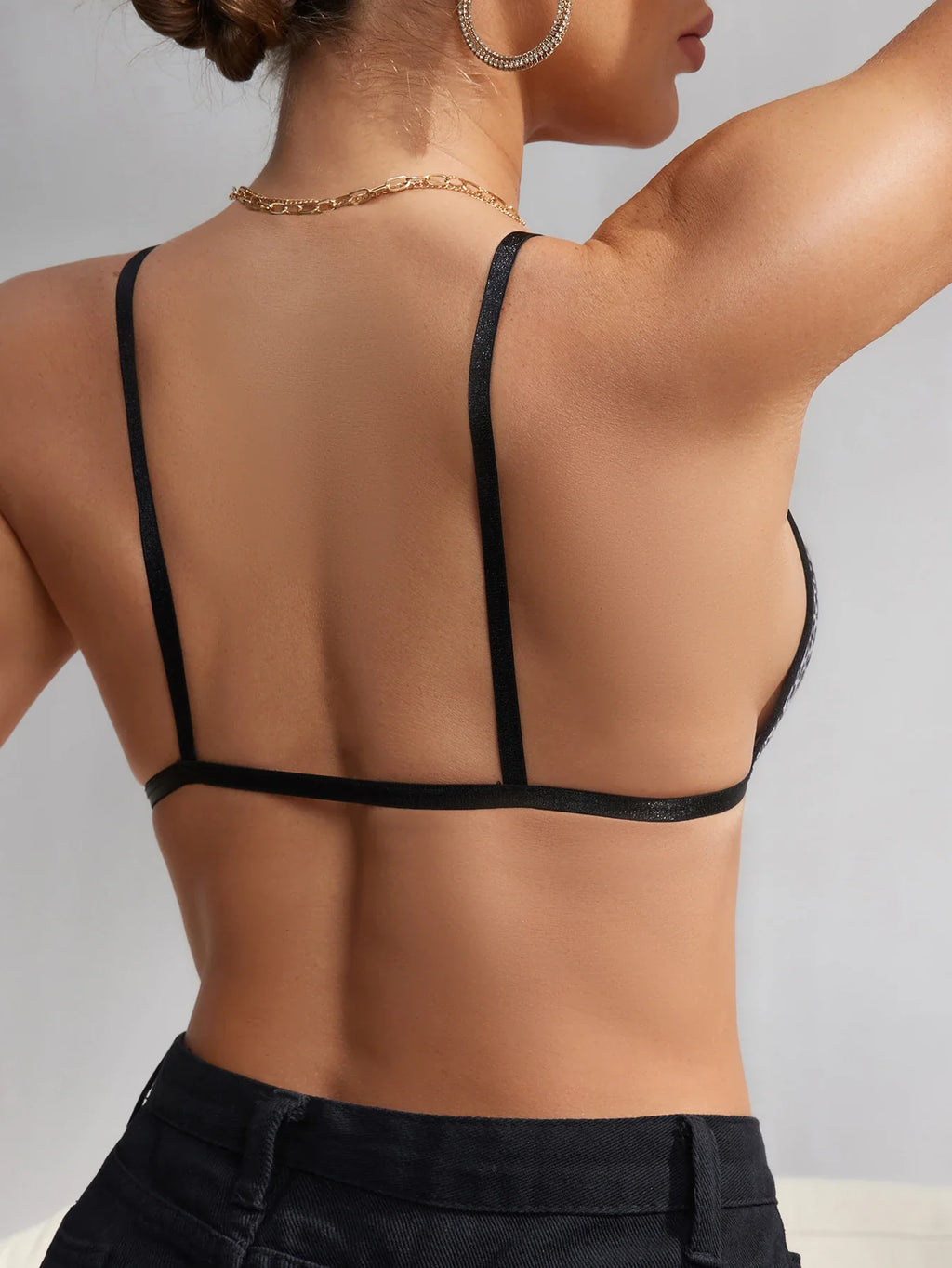 Women's Sexy Leopard Print Front Buckle Unlined Bra Lightweight,Comfortable Backless Design Women's Bra