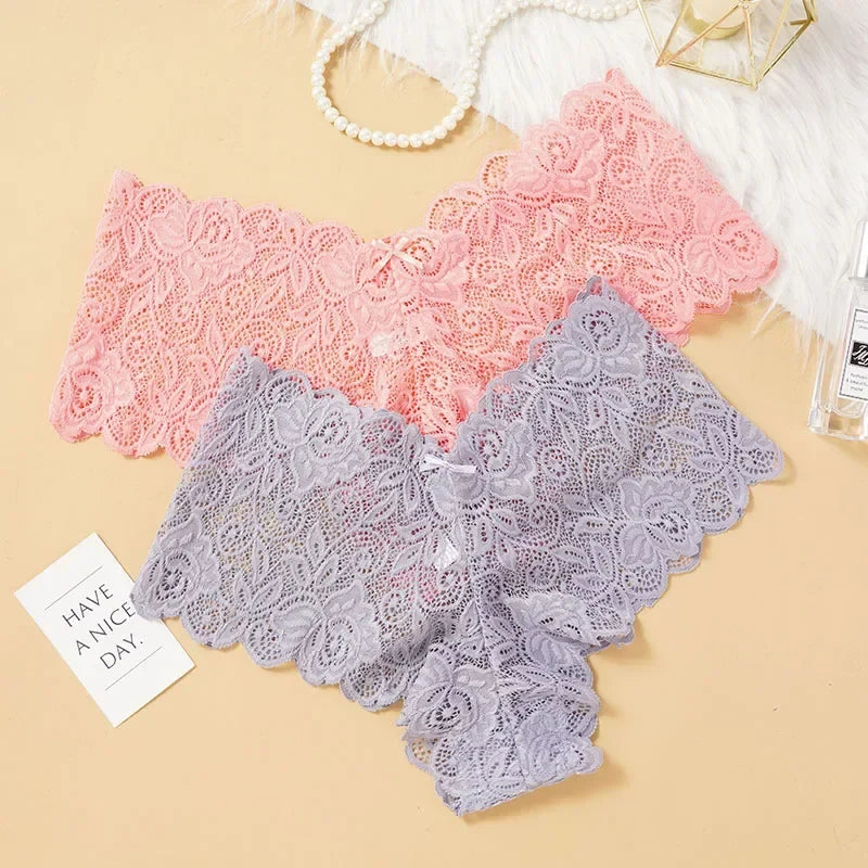 M-XXL Sexy Floral Lace Panties Women Briefs Low Waist Soft Lingerie Cost-Effective Comfortable Underwear Girls Intimate Panty