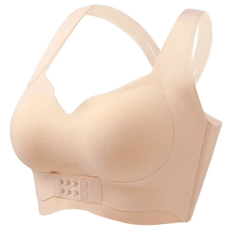 M-6XL Vest Women Seamless Underwear 2 In 1 Solid Adjustable Underwireless Bra Front Buckle Sexy Latex Shapers Humpback Corrected
