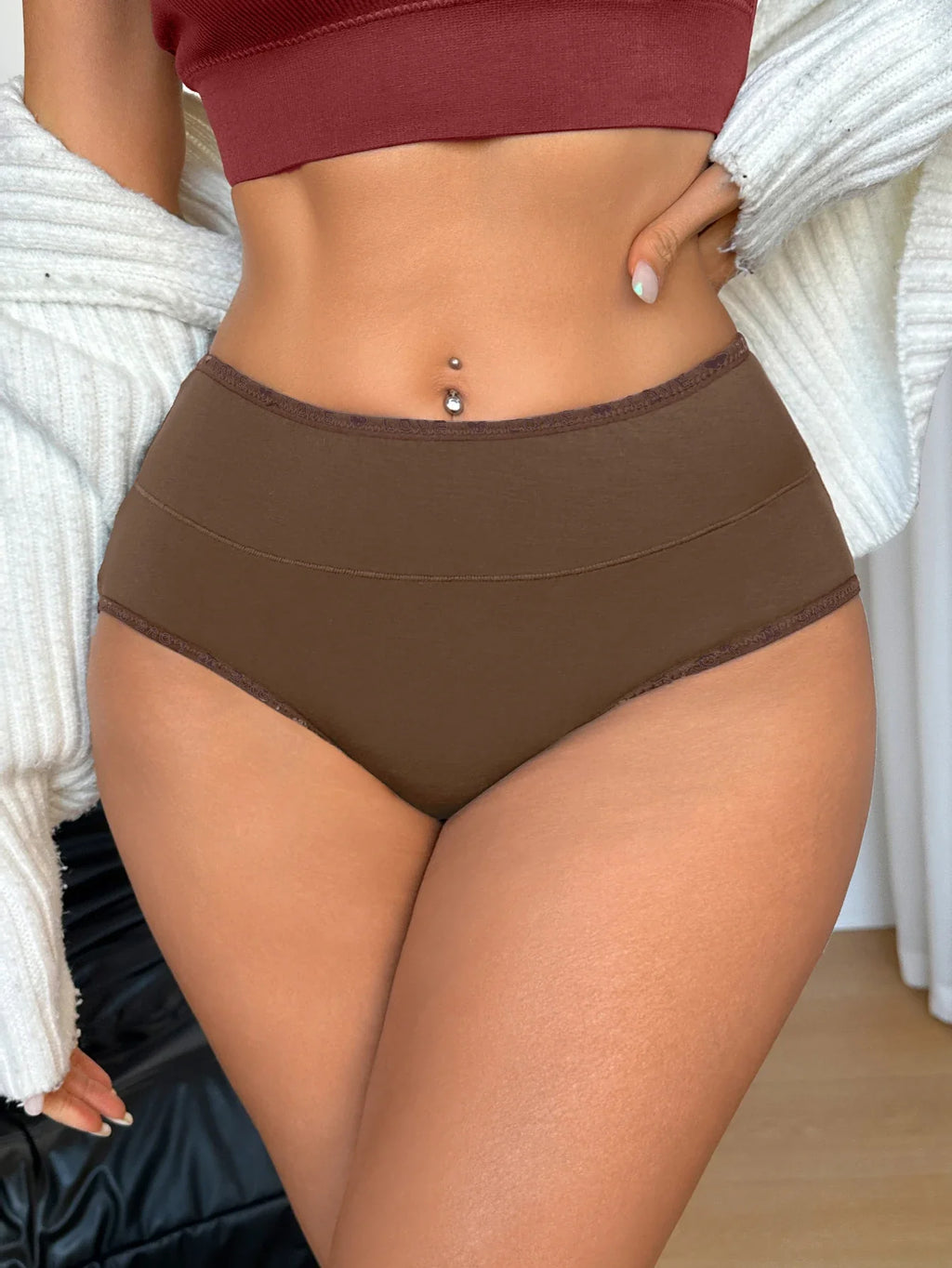 S-XXL Seamless Women Panties Daily High Waisted Soft Underwear Female Solid Color Briefs Ladies Intimate Wear