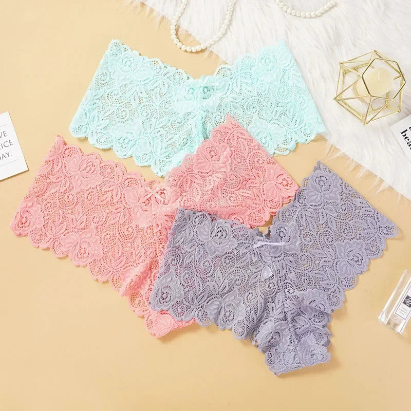 M-XXL Sexy Floral Lace Panties Women Briefs Low Waist Soft Lingerie Cost-Effective Comfortable Underwear Girls Intimate Panty