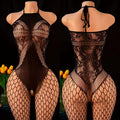 Black Hot Crotchless Bodysuits Women For Transparent Bodystocking Sexy Temptation Adult Erotic Costumes New Fishnet Underwear