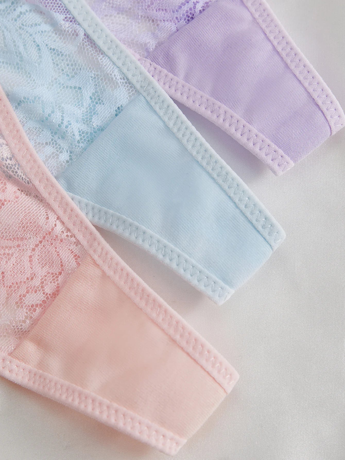 3-Pack Sexy Lace Women's Panties Adjustable Waistband Semi-Transparent Sexy Floral Lace Women's Sexy Lingerie Underwear