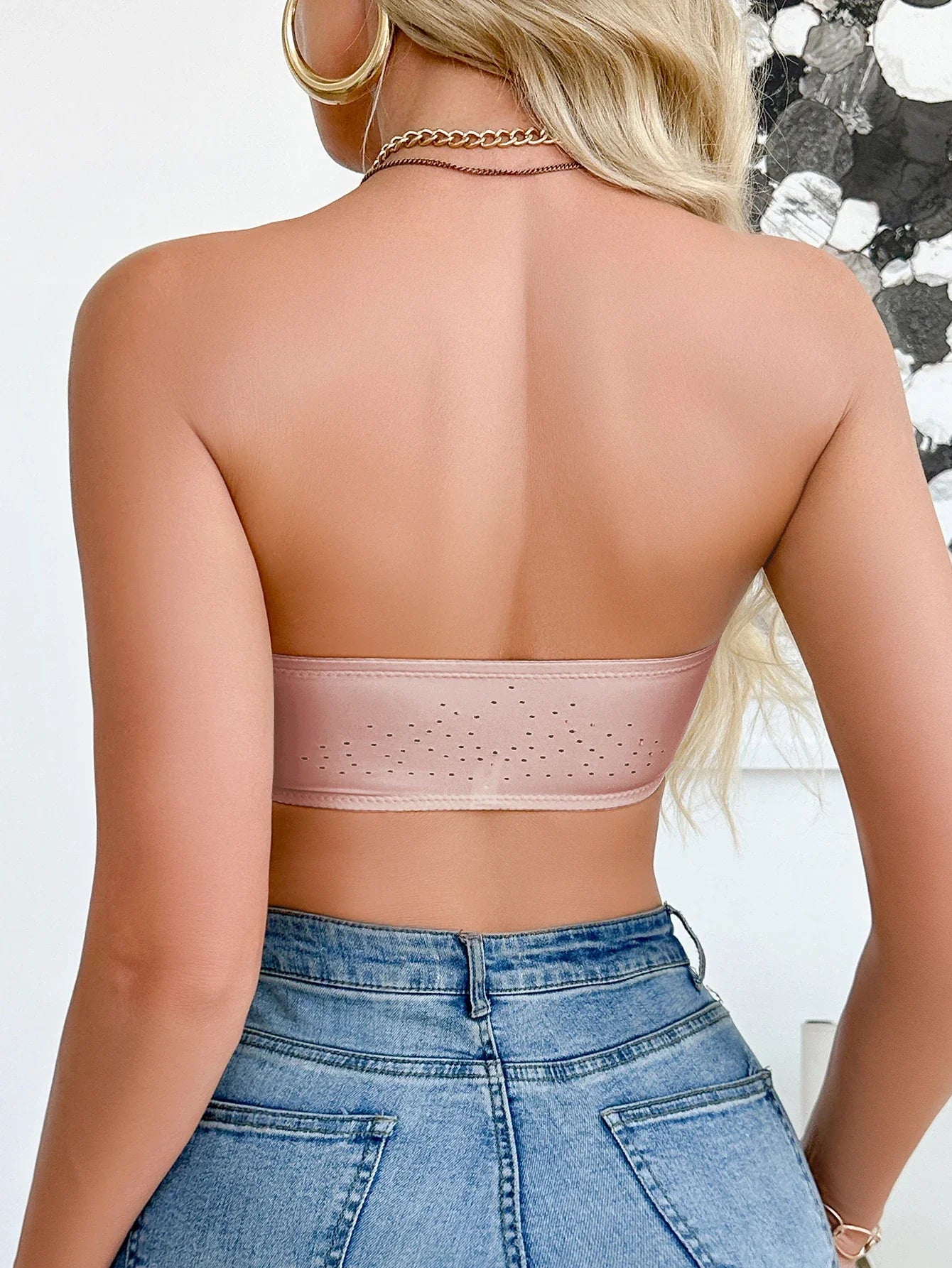 Daily Strapless and Wireless Women's Bra, Seamless Unlined Comfortable Push-up Trendy Solid Color Lingerie