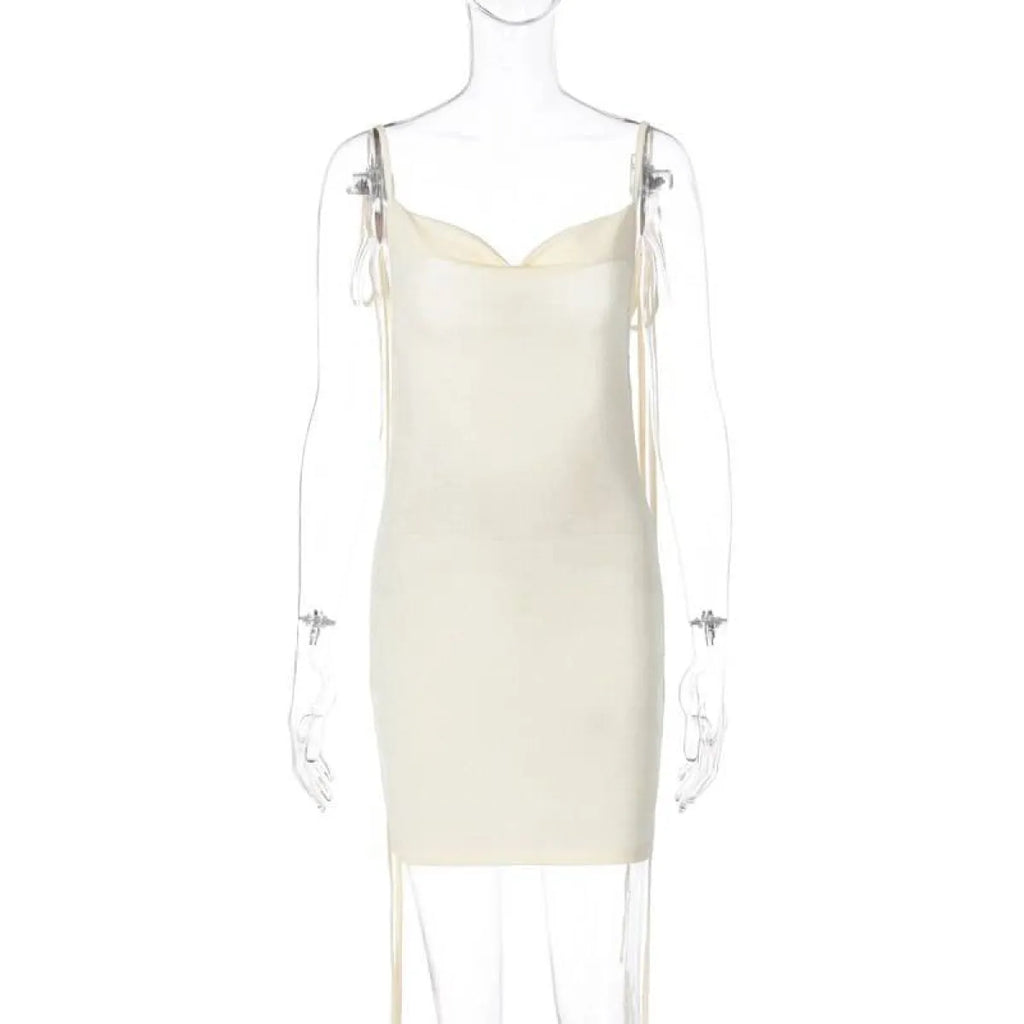 Lace Up Backless Dress