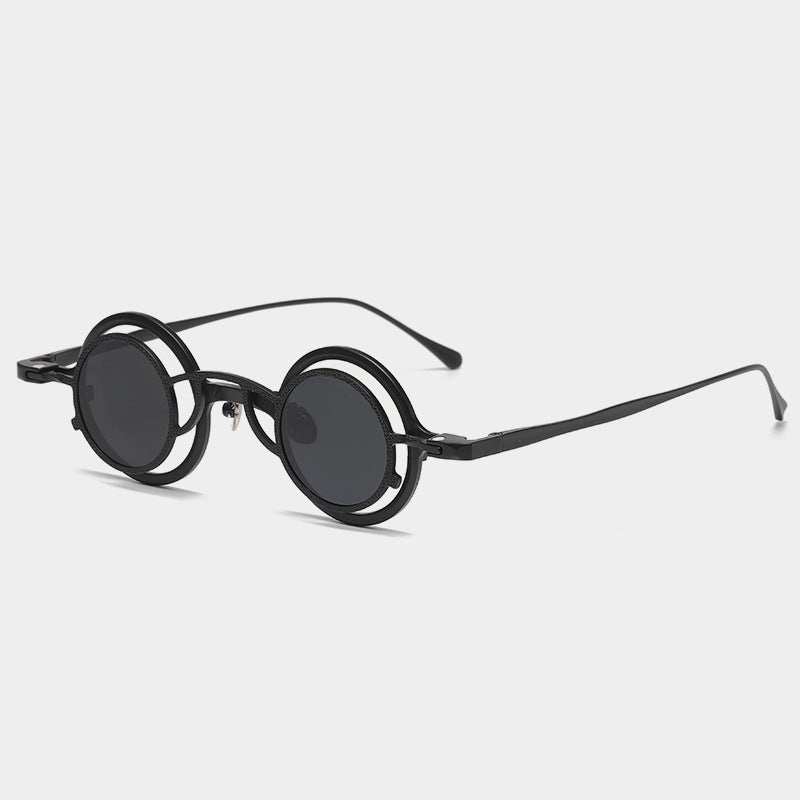 Pure Titanium Small Round Sunglasses – Retro Luxury Shades