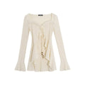 Retro Slim Camisole Dress & Ruffle Knit Cardigan