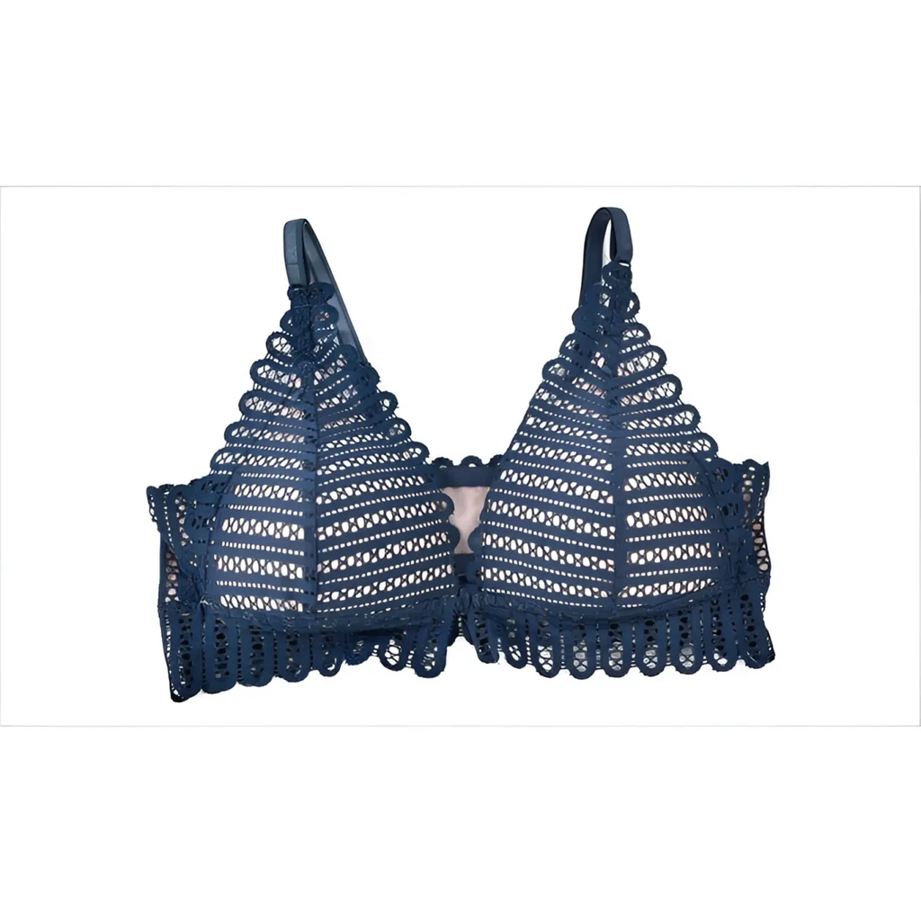 Lace Front Closure Bra With Panties Set