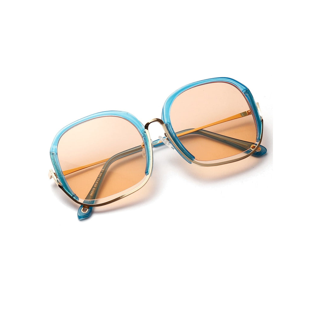 Large Half Frame UV400 Sunglasses – Colorful Fashion Shades